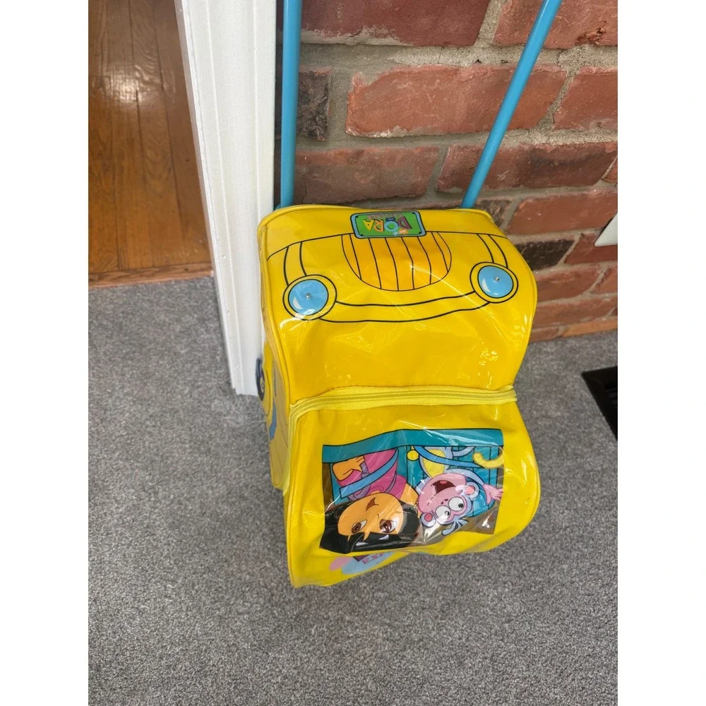 Dora the Explorer Yellow School Bus Rolling Suitcase Kids Travel Bag Luggage